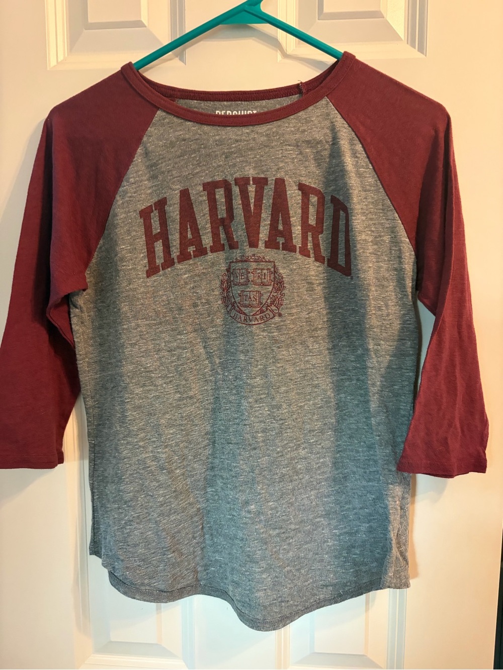 Redshirt Grey and Maroon Raglan Kids' Harvard Shirt